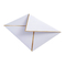Изготовленный на заказ белый конверт приглашения свадьбы логотипа дизайна с линией края сусального золота